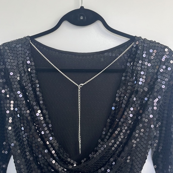 Sequin stretch mesh mini dress - Picture 4 of 6